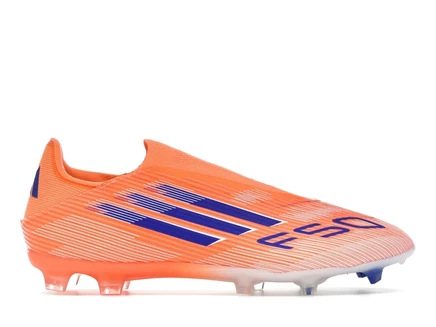Мужские бутсы Adidas F50 League Laceless FG/MG, оранжевые/голубые/белые