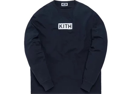 Мужской лонгслив KITH с рефлективной отделкой, темно-синий