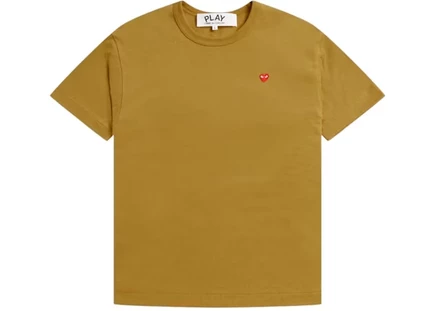 Футболка Comme des Garçons Play Heart Logo, горчичная