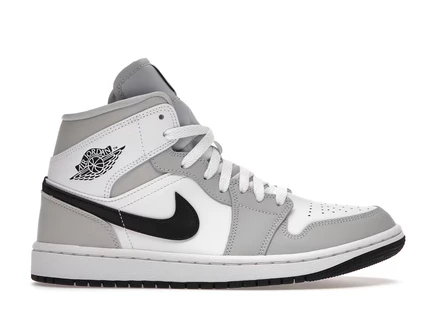 Женские кроссовки Jordan 1 Mid, бело-серо-черные