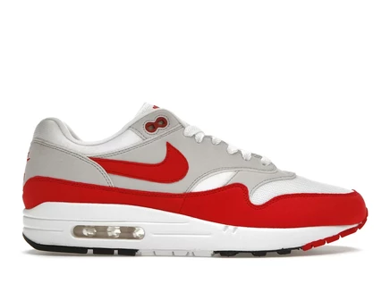 Мужские кроссовки Nike Air Max 1, бело-красные