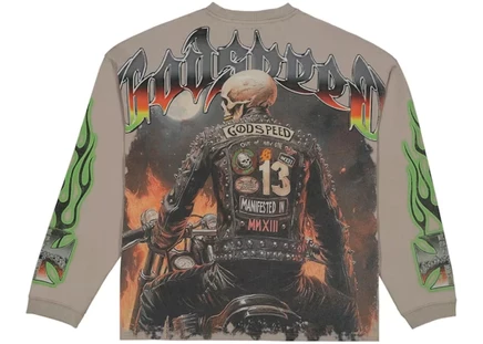 Мужская футболка Godspeed Biker Nation, каменно-серая