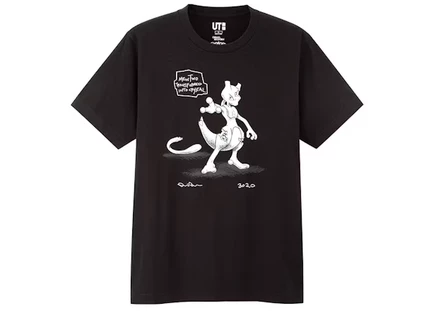 Мужская футболка Daniel Arsham x Pokemon x Uniqlo Crystal Mewtwo, черная