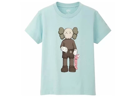 Детская футболка KAWS x Uniqlo Companion, светло-голубая