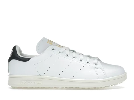 Мужские гольф-кеды Adidas Stan Smith Spikeless, бело-черные