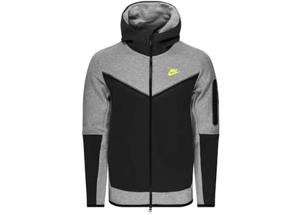 Мужское худи Nike Sportswear Tech Fleece на молнии, тёмно-серое/антрацит/volt