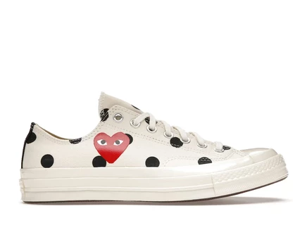 Мужские кеды Converse Chuck Taylor All Star 70s Ox Comme des Garcons PLAY, белые в горох