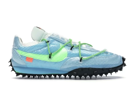 Женские кроссовки Nike Waffle Racer Off-White, ярко-голубые