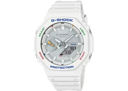 Мужские часы Casio GAB2100FC-7A аналогово-цифровые, из смолы, 45 мм, белые