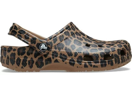 Женские сабо Crocs Classic Animal Clog, леопард/сепия
