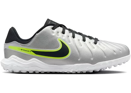 Детские бутсы Nike Tiempo Legend 10 Academy TF, серебристо-лимонно-черные