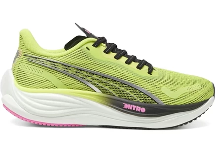 Женские кроссовки Puma Velocity Nitro 3, лайм‑черно‑розовые
