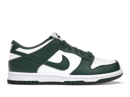 Детские кроссовки Nike Dunk Low Michigan State, бело-зеленые