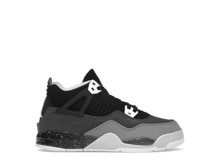 Детские кроссовки Jordan 4 Retro Fear (2024) PS, чёрно-белые