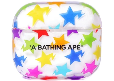 Унисекс чехол AirPods Bape Sta, прозрачный, многоцветный