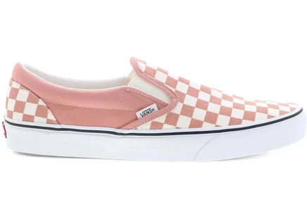 Мужские слипоны Vans Classic Slip-On, розово-белая клетка