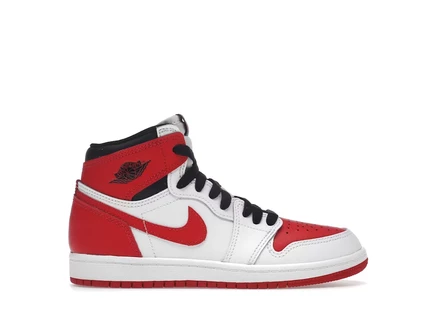Детские кроссовки jordan 1 heritage (ps), бело-красно-черные