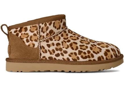 Женские ботинки Ugg Classic Ultra Mini, леопард/жасминовый