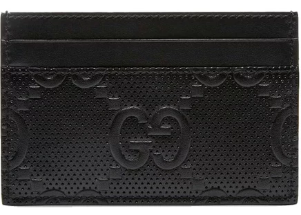Мужской футляр для карт Gucci GG Embossed Card Case, черный