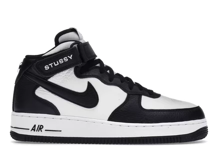Мужские кроссовки Nike Air Force 1 Mid Stussy, светло-бежевые/черные