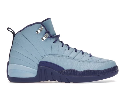 Детские кроссовки Jordan 12 Retro Hornets, синие, серебристые, темно‑фиолетовые