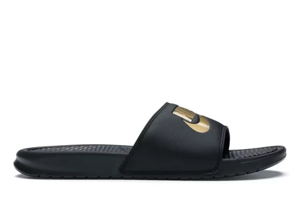 Мужские сланцы Nike Benassi Just Do It, черные/золотистые