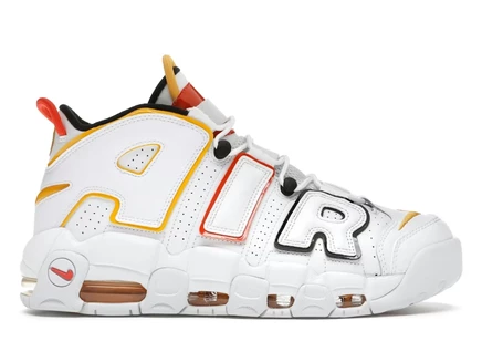 Мужские кроссовки Nike Air More Uptempo Rayguns, белые с цветными акцентами