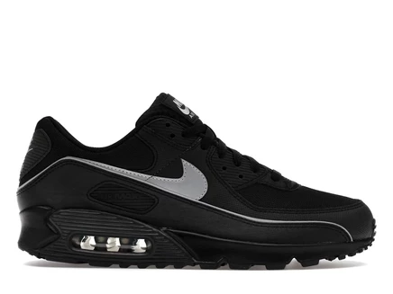 Мужские кроссовки Nike Air Max 90 Premium, черные с отражением