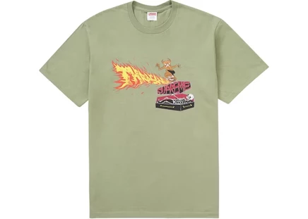 Мужская футболка Supreme Thrasher Back Tail, оливковая