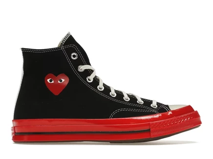 Унисекс кеды Converse Chuck 70 Hi Comme des Garcons PLAY, черные/красная подошва