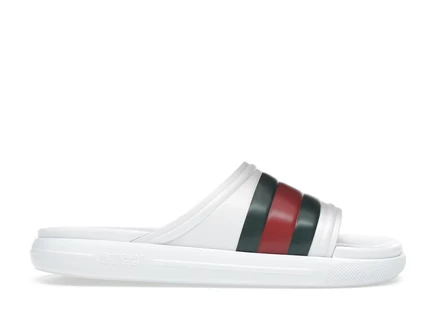 Мужские шлепанцы Gucci Web Slide, бело-зелено-красные