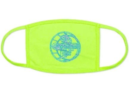 Унисекс маска Off-White 3D Crossed Off, неоново-зеленая