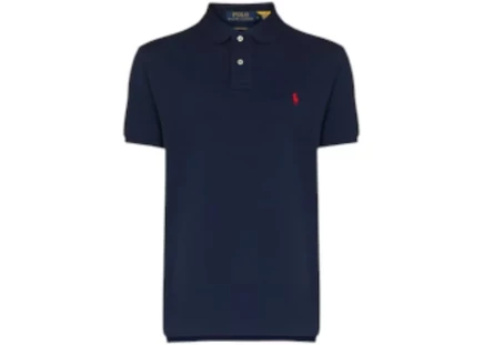 Мужская футболка‑поло Polo Ralph Lauren Slim Fit из сетки, темно‑синяя