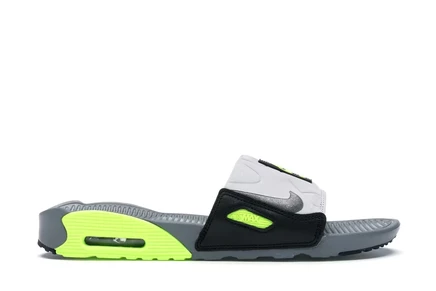 Мужские слайдеры Nike Air Max 90 Slide, дымчато-серые/Volt