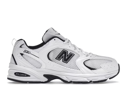 Мужские кроссовки New Balance 530, белые с черными деталями