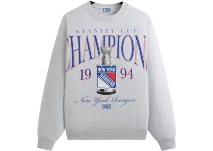 Мужской свитшот KITH x Rangers Nelson, светло-серый меланж