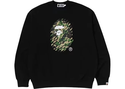 Мужской свитшот Bape ABC Camo Ape Head свободного кроя, черный