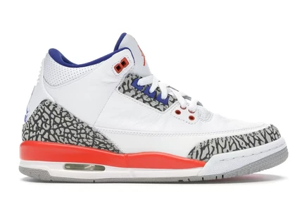 Детские кроссовки Jordan 3 Retro Knicks, бело-оранжевые