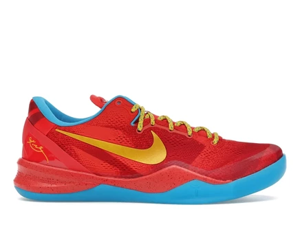 Мужские кроссовки nike kobe 8 protro year of the horse, алые/синие/жёлтые