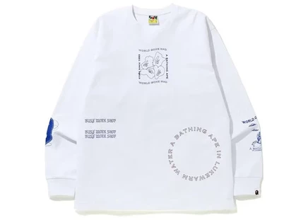 Мужской лонгслив Bape Ink Print Relaxed #1, белый