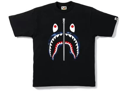 Мужская футболка Bape Color Camo Shark, черно-синяя