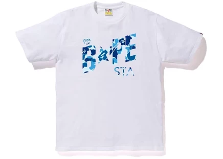 Мужская футболка Bape ABC Camo Bape Sta Logo, бело-голубая