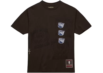 Унисекс футболка Travis Scott x Mitchell & Ness, коричневая