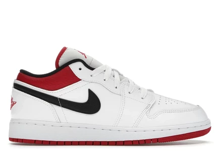 Детские кроссовки jordan 1 low white gym red (gs)