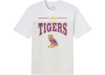 Мужская футболка OVO x NCAA LSU Tigers, серо-меланжевая