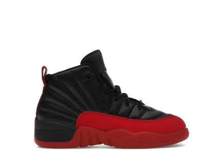 Детские кроссовки Jordan 12 Retro Flu Game (PS), черно‑красные
