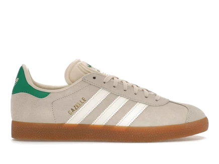 Женские кроссовки Adidas Gazelle, бело-зелёные