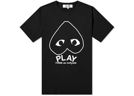Унисекс футболка cdg play с инвертированным сердцем, черная