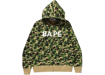 Мужская толстовка Bape ABC Camo на молнии, зеленая