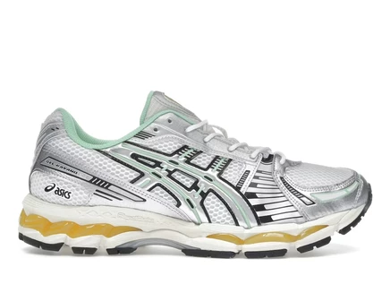 Мужские кроссовки Asics Gel-Kayano 12.1, серебристо-зелено-оранжевые